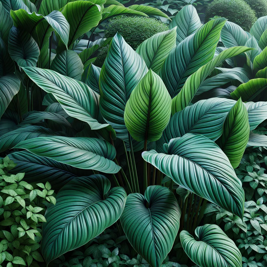 Imagen de hojas verdes y vibrantes de una planta Canna Indica en un jardín doméstico, mostrando su belleza exuberante y salud.