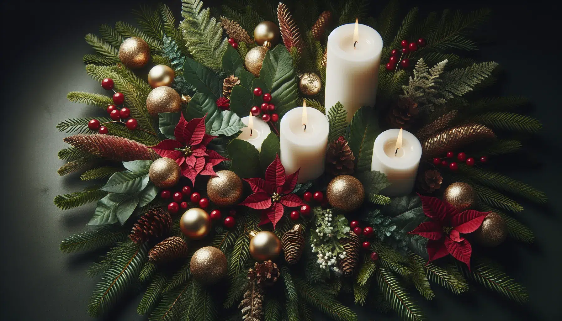 Propuesta para decorar con elegancia en Navidad usando plantas naturales.