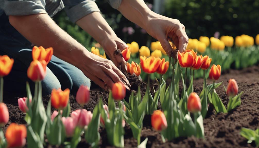 cuidado de tulipanes plantados