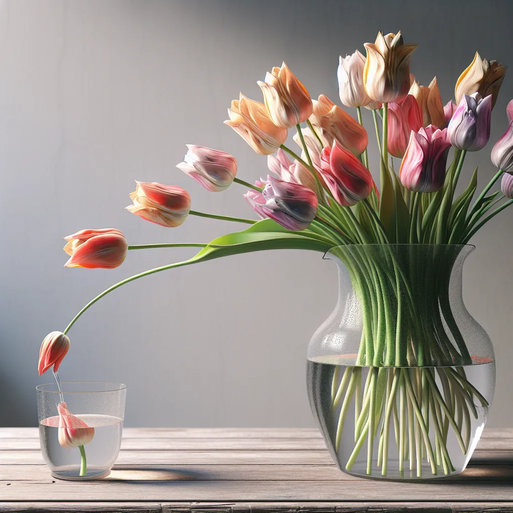 Descubre cuánto tiempo duran los tulipanes en un jarrón con agua fresca.