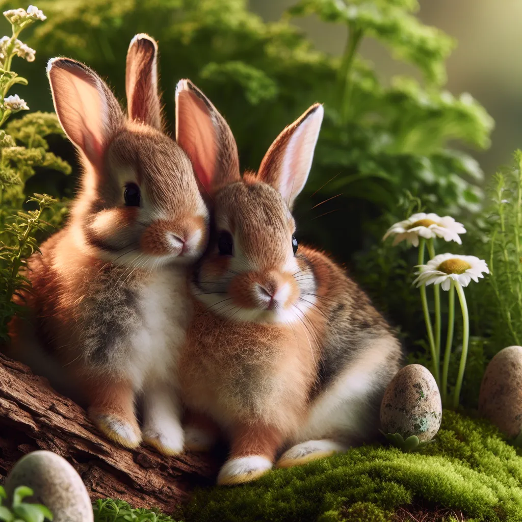 Imagen ilustrativa de conejos en su entorno natural, acompañando el artículo 'Curiosidades sobre los Conejos: Datos fascinantes'.