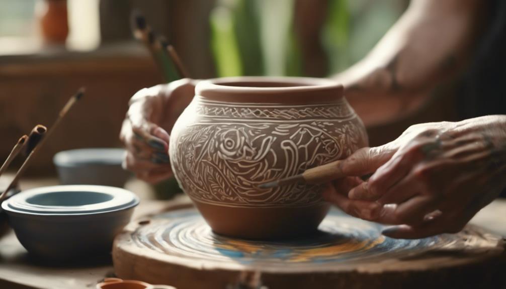 decorating clay pot beautifully