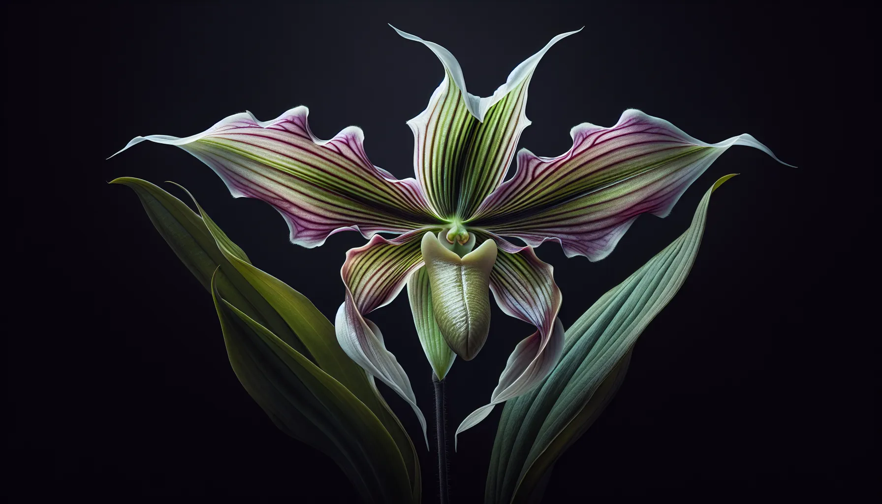 Imagen de una flor murciélago en plena floración, destacando su belleza única y exótica como la orquídea de enero.