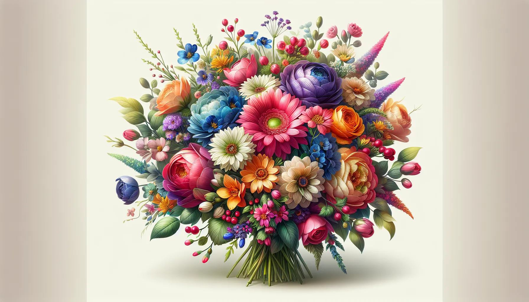 Ramo de flores coloridas y variadas, perfecto para expresar amor y gratitud en cualquier momento especial.