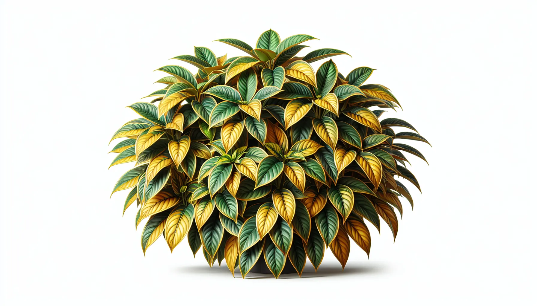 Imagen de una hermosa Schefflera Gold Capella, una planta de interior y exterior, mostrando sus brillantes y variadas hojas en tonos de oro y verde.