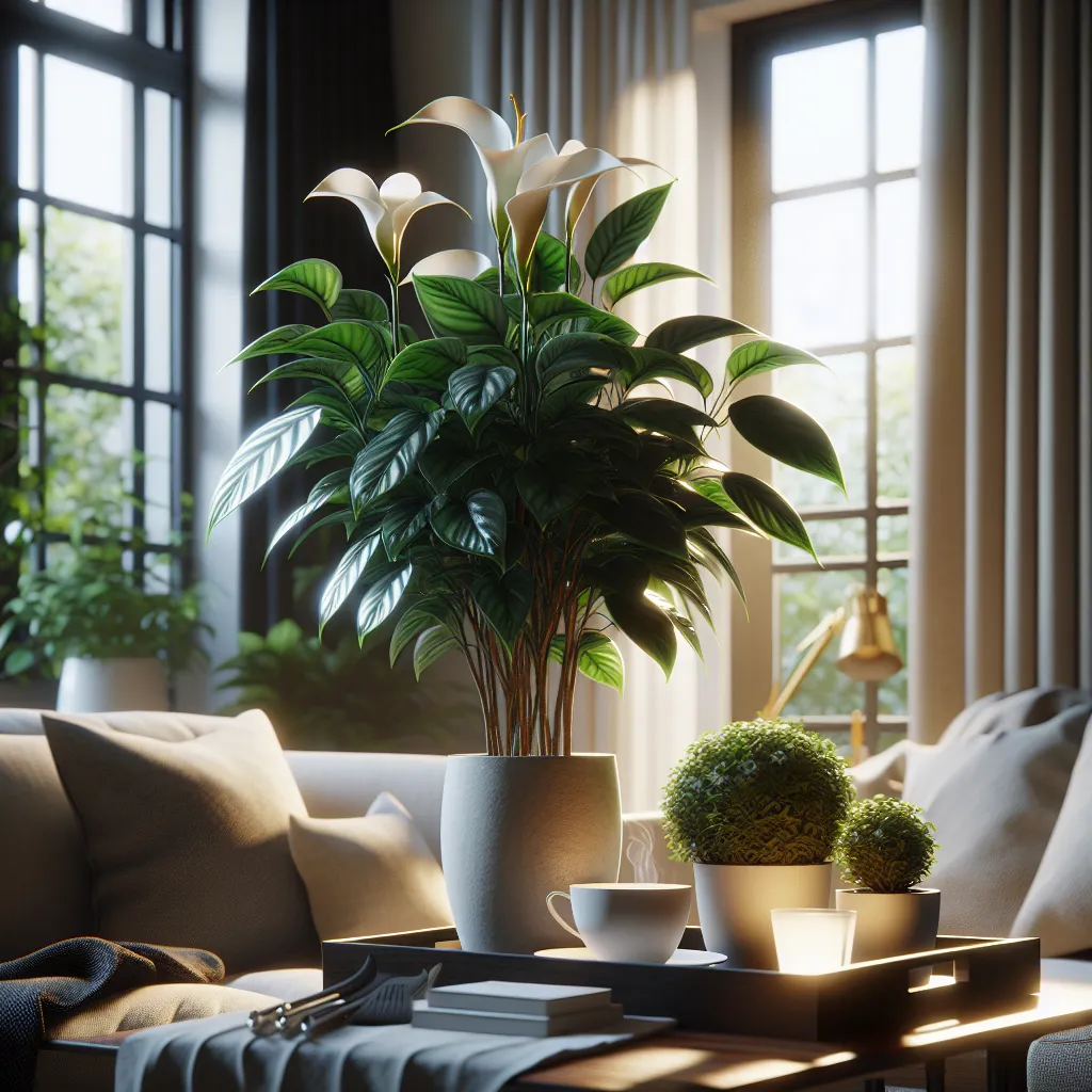 Imagen de una planta de stephanotis en un ambiente hogareño bien iluminado y cuidado con cariño.