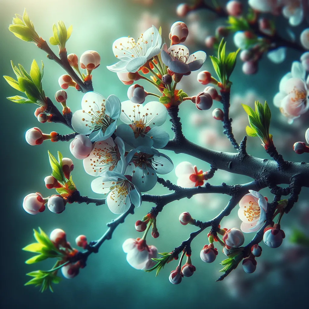 Fotografía de un árbol frutal en plena primavera, con brotes verdes y floración abundante, representando la belleza y vitalidad de esta época para el cuidado de los árboles frutales.